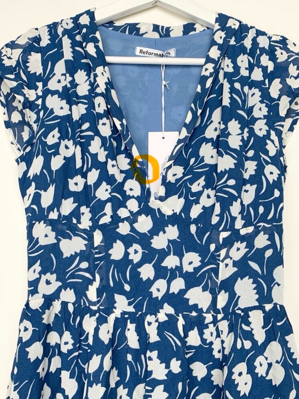 NWD Reformation Alisa Midi Dress in Blue Floral - Size 0 - Picture 6 of 10